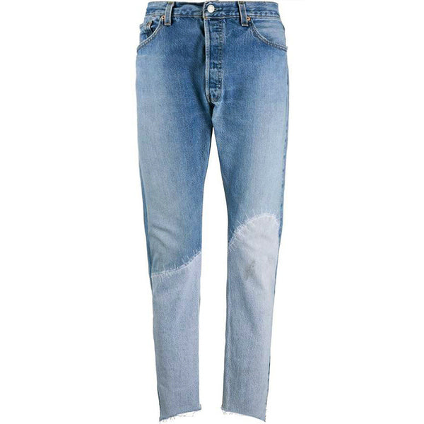 Jeans Slim Fit Desgastado con Costuras Destruidas
