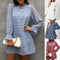 Vestido Elegante de Invierno con Cuello de Encaje y Mangas Abullonadas