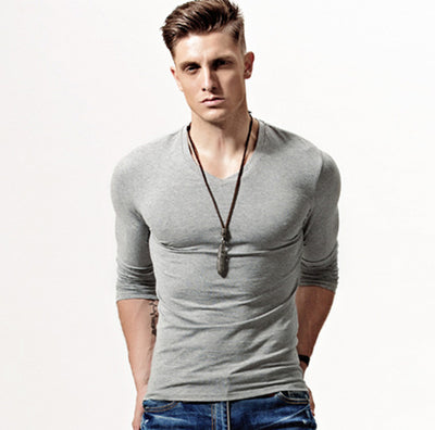 Playera Manga Larga Cuello V para Hombre - Image 12