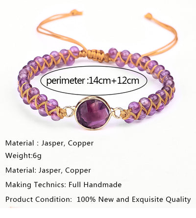 Pulsera Tejida a Mano con Amatista Facetada - Image 8