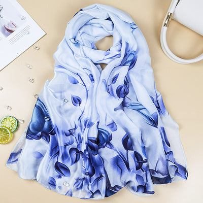 Pañuelo de Seda Estampado Ultraligero para Mujer - Protección Solar y Transpirable - Image 27
