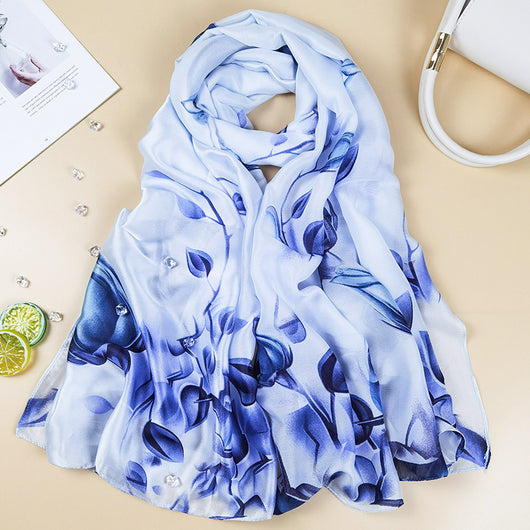 Pañuelo de Seda Estampado Ultraligero para Mujer - Protección Solar y Transpirable - Image 27