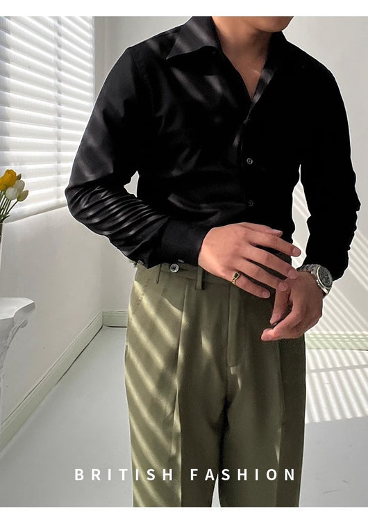 Camisa Italiana de Cuello Clásico Primavera - Casual Ejecutiva - Image 10