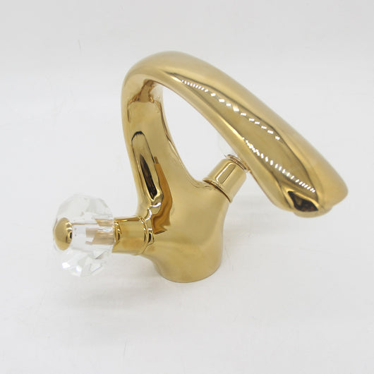 Grifo Monomando de Cobre y Oro para Lavamanos con Control de Agua Fría y Caliente - Image 4