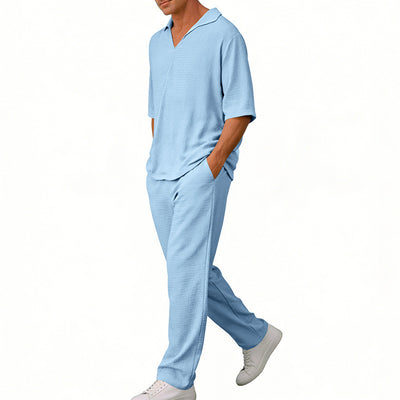Traje Ejecutivo de Manga Corta con Solapa y Pantalón - Image 37