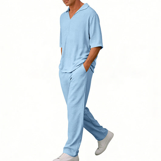 Traje Ejecutivo de Manga Corta con Solapa y Pantalón - Image 37