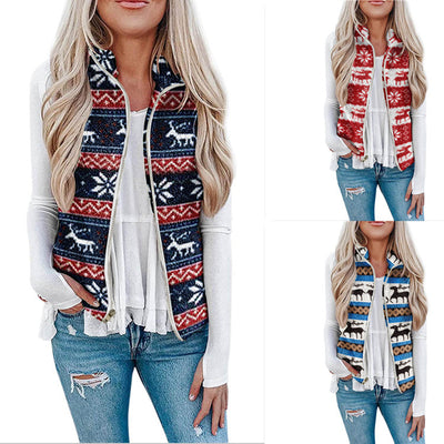 Chaleco Navideño de Felpa para Mujer con Estampado Festivo - Image 13