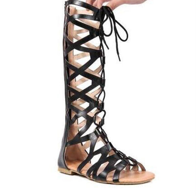 Botas Altas Rome con Tiras Cruzadas y Diseño Hueco