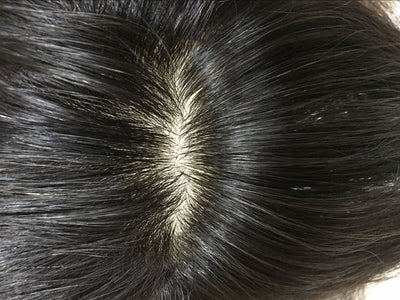 Pieza de cabello tejido a mano con red de diamante - Cabello humano 100% - Image 4