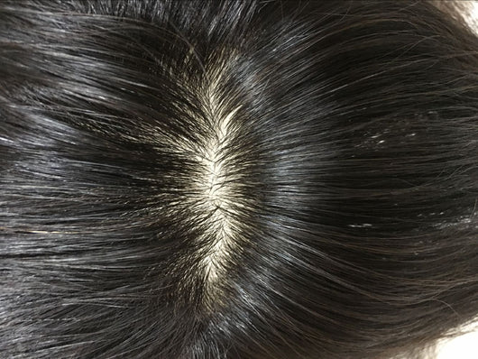 Pieza de cabello tejido a mano con red de diamante - Cabello humano 100% - Image 4
