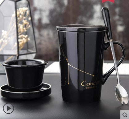 Taza de Cerámica Creativa con Tapa, Cuchara y Filtro para Té - Image 8