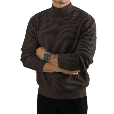 Suéter Cuello Tortuga Coreano para Hombre con Rayas Verticales - Image 6
