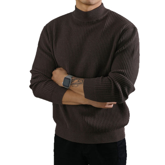 Suéter Cuello Tortuga Coreano para Hombre con Rayas Verticales - Image 6