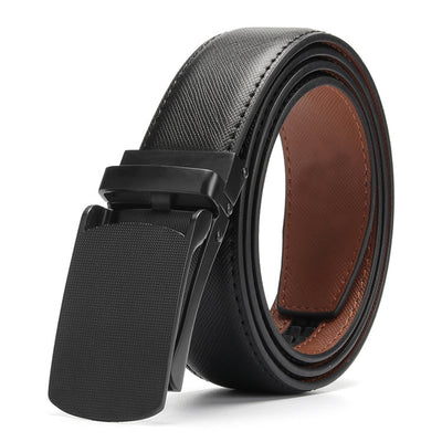 Cinturón de Cuero Doble Capa con Hebilla Automática para Hombre - Image 2