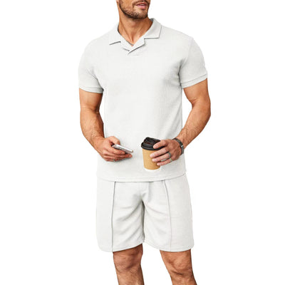 Set de 2 Polos Hombre Cuello V Manga Corta Estilo Waffle Casual - Image 16