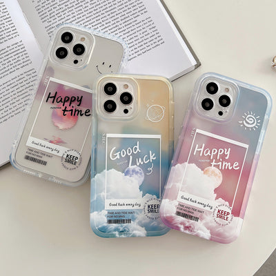 Funda Transparente Degradado Nube para iPhone 13, 12, 11, Pro y Pro Max
