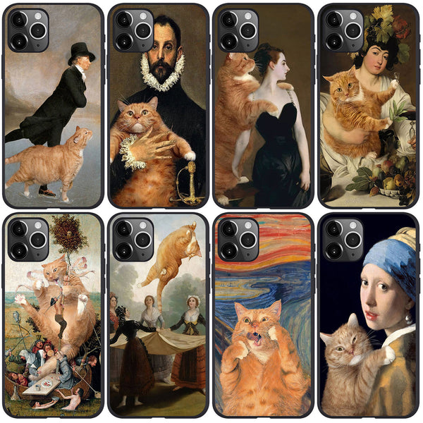 Funda para iPhone con Diseño de Gato Naranja - Arte Óleo