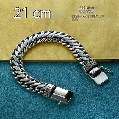 Pulsera de Plata S925 Tipo Grueso Semicircular para Hombre - Image 8