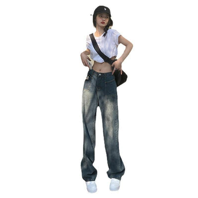 Jeans Retro Cintura Alta Estilo Americano para Mujer - Image 5