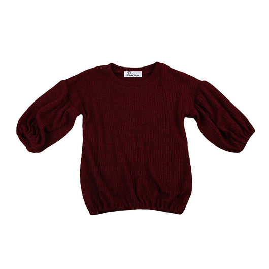 Blusa Infantil Primavera con Mangas Linterna - Colores Sólidos - Image 14