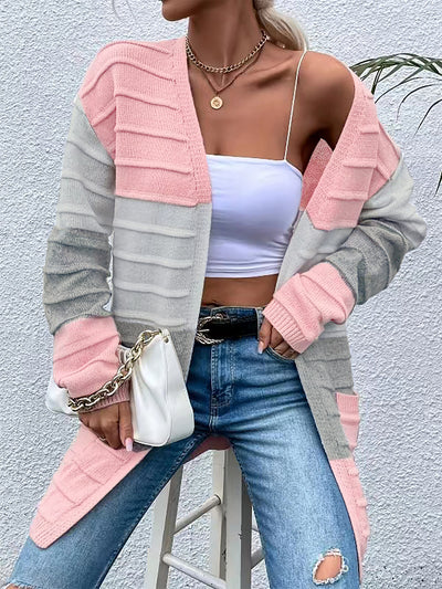 Cardigan Rayado de Moda para Mujer con Bolsillos Grandes - Abrigo Versátil Otoño Invierno - Image 13