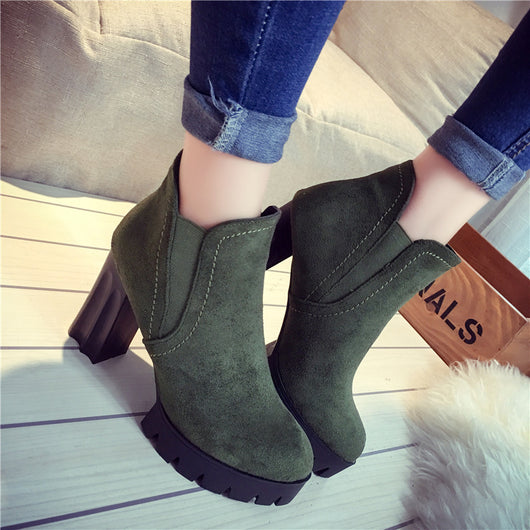 Botas Martin Impermeables para Mujer - Plataforma y Tacón Grueso Otoño Invierno - Image 3