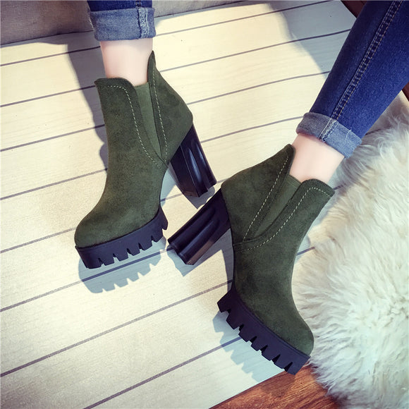Botas Martin Impermeables para Mujer - Plataforma y Tacón Grueso Otoño Invierno