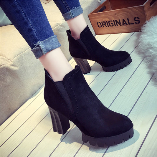 Botas Martin Impermeables para Mujer - Plataforma y Tacón Grueso Otoño Invierno
