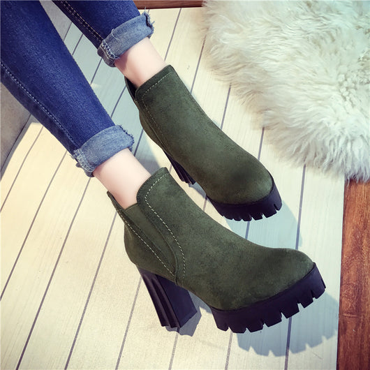 Botas Martin Impermeables para Mujer - Plataforma y Tacón Grueso Otoño Invierno - Image 7