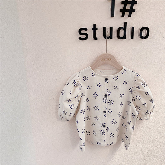 Blusa de Algodón con Mangas Abullonadas para Niña - Image 5