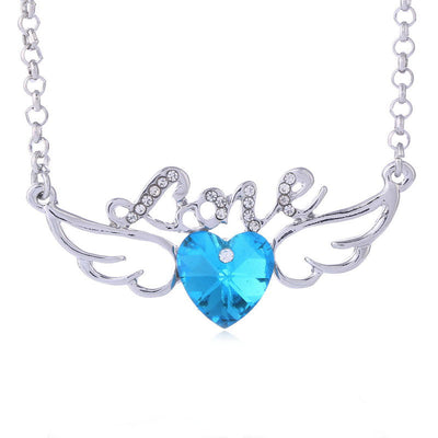 Collar Corazón de Cristal con Alas de Ángel - Símbolo de Amor - Image 2