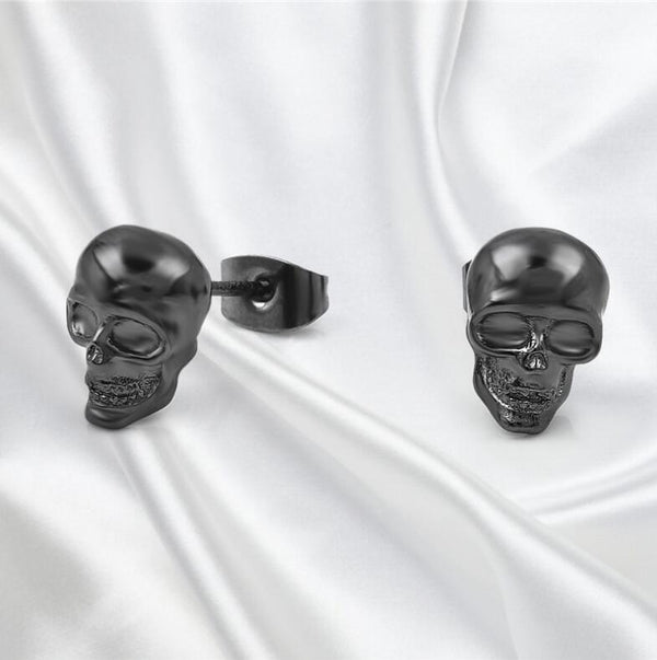 Aretes Calavera Punk Rock para Hombre y Mujer - Pequeños Studs de Plata - Image 6