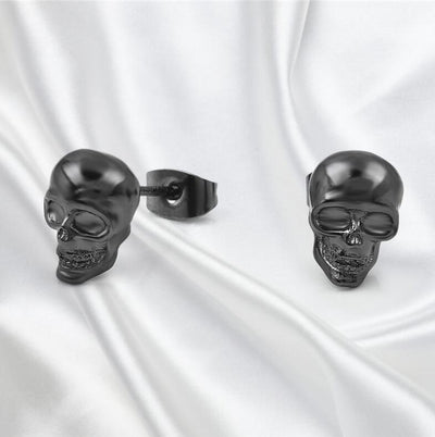 Aretes Calavera Punk Rock para Hombre y Mujer - Pequeños Studs de Plata - Image 6