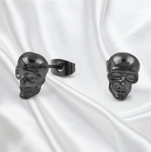 Aretes Calavera Punk Rock para Hombre y Mujer - Pequeños Studs de Plata - Image 6