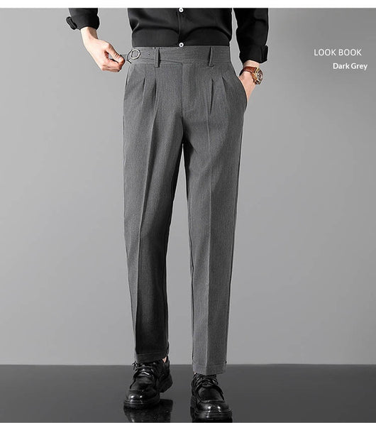 Pantalones Slim Fit de Corte Recto Estilo Británico para Hombre - Image 12