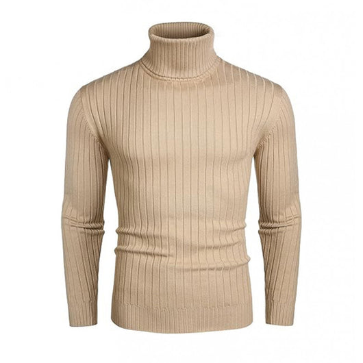 Suéter de Cuello Alto con Rayas para Hombre - Otoño e Invierno - Image 2