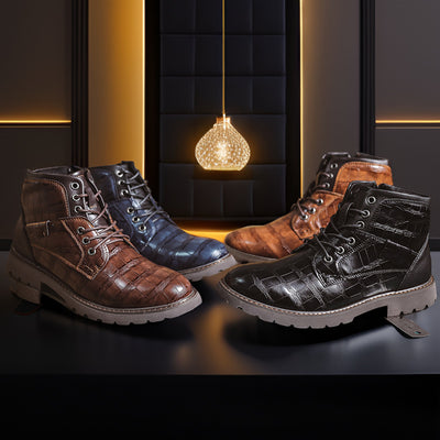 Botas de Cuero Retro con Cierre Lateral para Aventuras Urbanas - Image 3