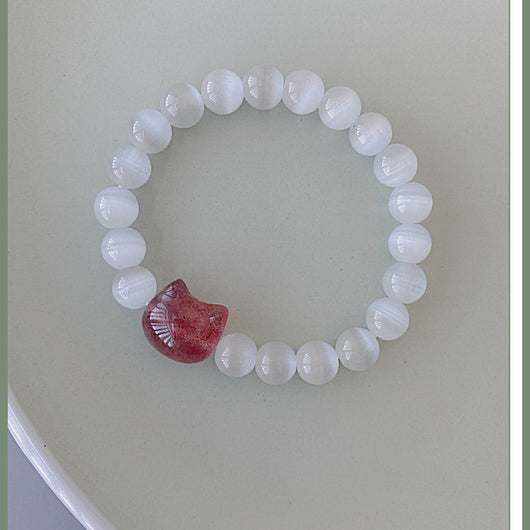 Pulsera Ojo de Gato Perla Blanca para Mujer - Image 2