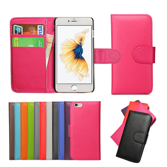 Funda de Cuero Sintético para iPhone con Soporte y Ranuras para Tarjetas