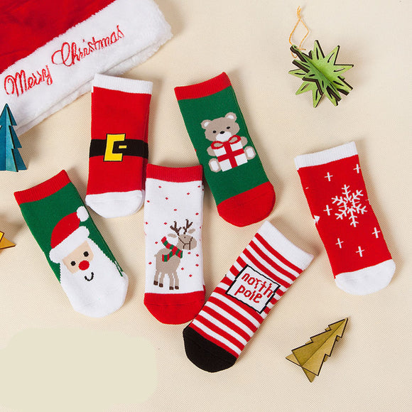 Calcetines Navideños a Rayas para Niños