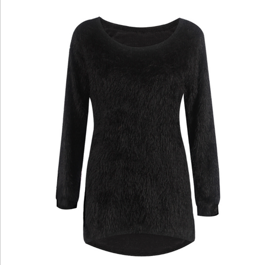 Suéter Largo Mujer de Manga Larga Peluche Suave - Estilo Europeo - Image 2