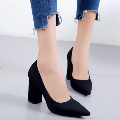 Zapatos de Tacón Alto para Mujer - Estilo Profesional en Ante - Image 3