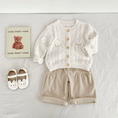 Chaqueta de Punto Tejida a Mano con Flores para Bebé Niña - Algodón Puro - Image 10