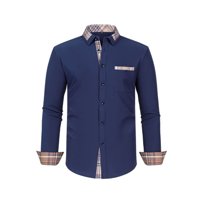 Camisa Manga Larga Hombre con Cuello Floral Patchwork - Image 8