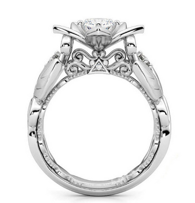 Anillo de Compromiso Rosa Floral con Circonita - Diseño Ramas Creativo - Image 2