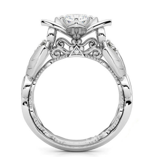 Anillo de Compromiso Rosa Floral con Circonita - Diseño Ramas Creativo - Image 2