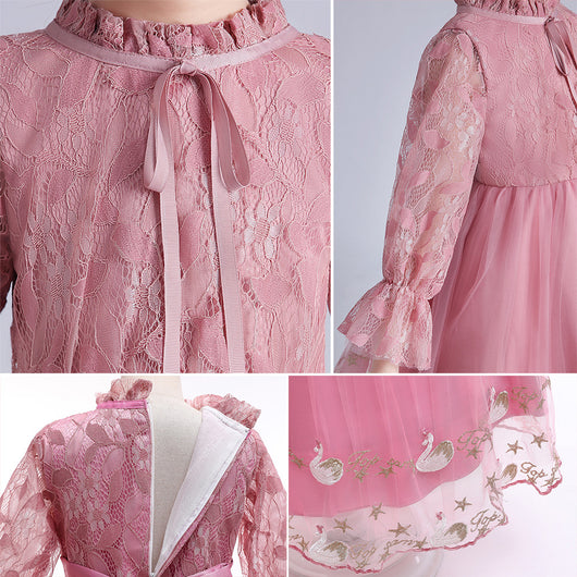 Vestido de Princesa Infantil con Falda de Tul Esponjoso para Niñas - Image 10