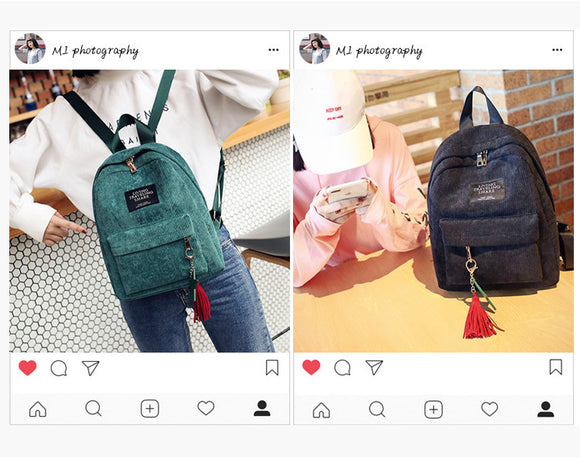 Mochila de Pana Casual para Estudiantes - Diseño Clásico y Resistente