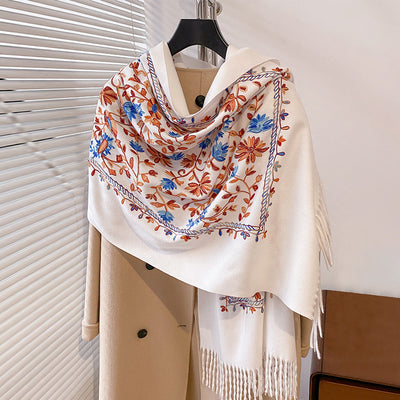 Bufanda Retro Bordada Personalizada para Mujer - Calidez y Estilo