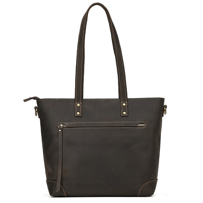 Bolso Tote de Cuero Crazy Horse Gran Capacidad - Image 12